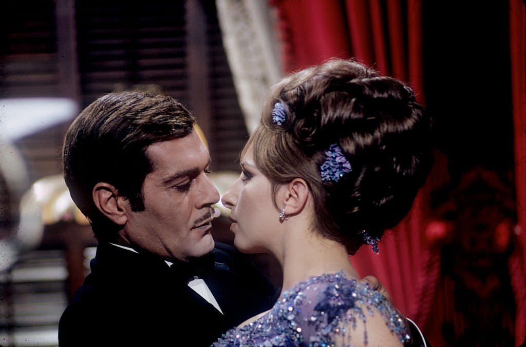 Barbra Streisand and Omar Sharif in ‘Funny Girl’, 1968.