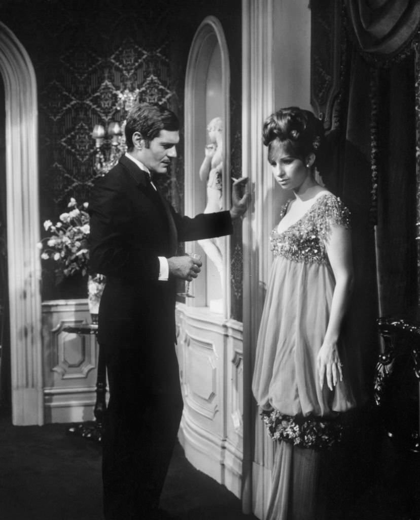 Omar Sharif,Barbara Streisand and William Wylerin ‘Funny Girl’, 1968.