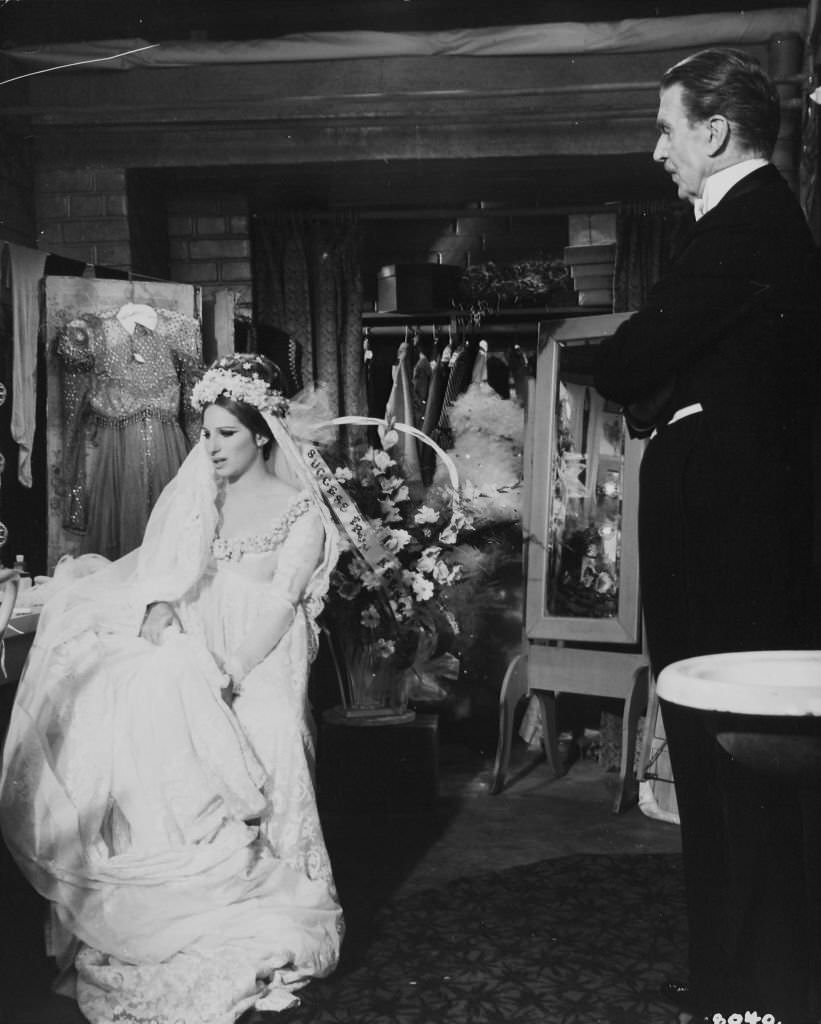Barbra Streisand, Walter Pidgeon in ‘Funny Girl’, 1968.