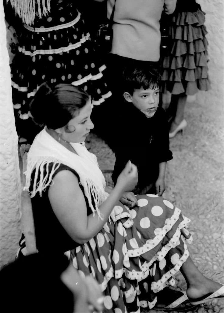 #18 People at he gypsy neighborhood of Sacromonte, Granada, Spain, 1966.