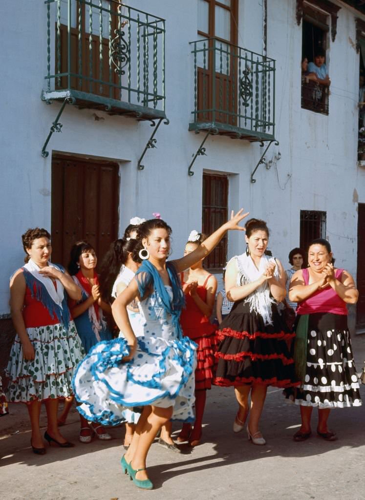 #2 Gipsy dancing flamenco in the neighborhood of “Sacromonte”, Granada, Andalusia, Spain, 1968.