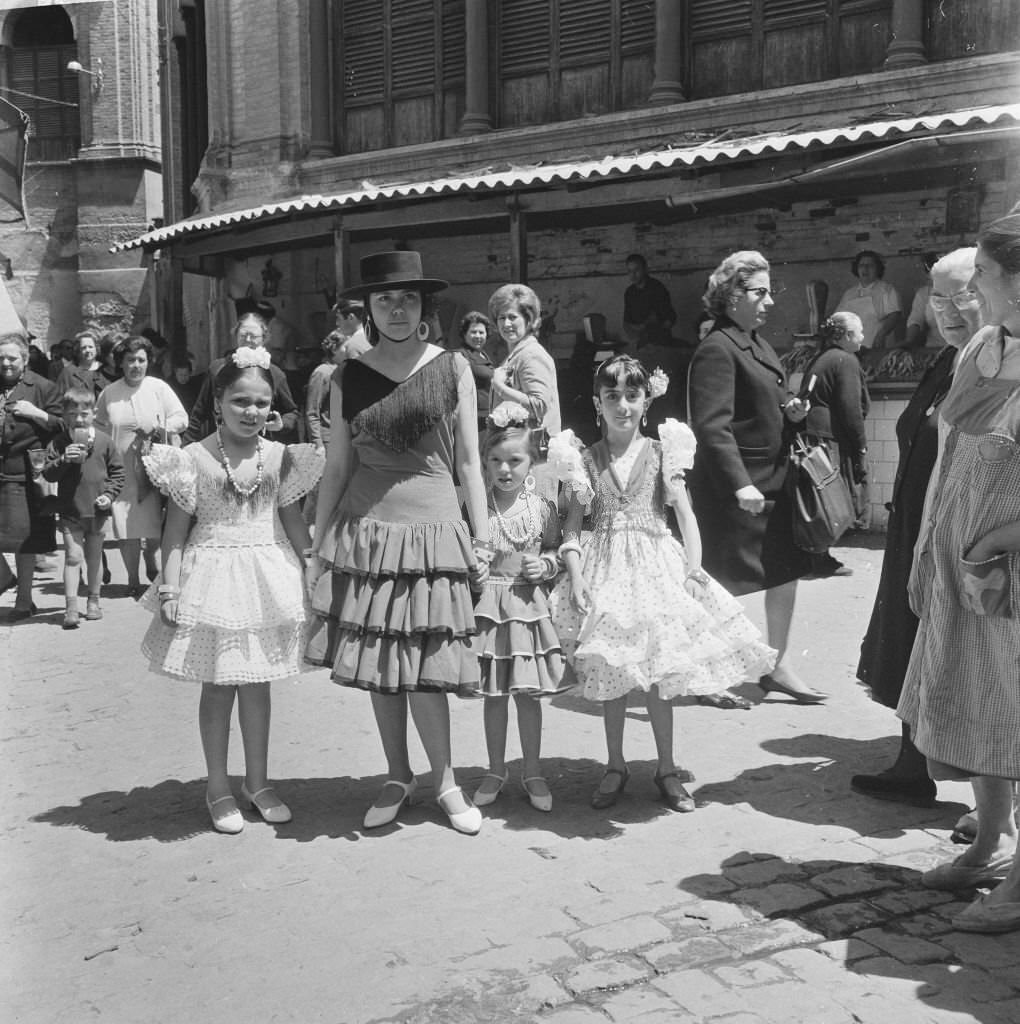 #28 Girls in costume in Granada, July 27, 1965,