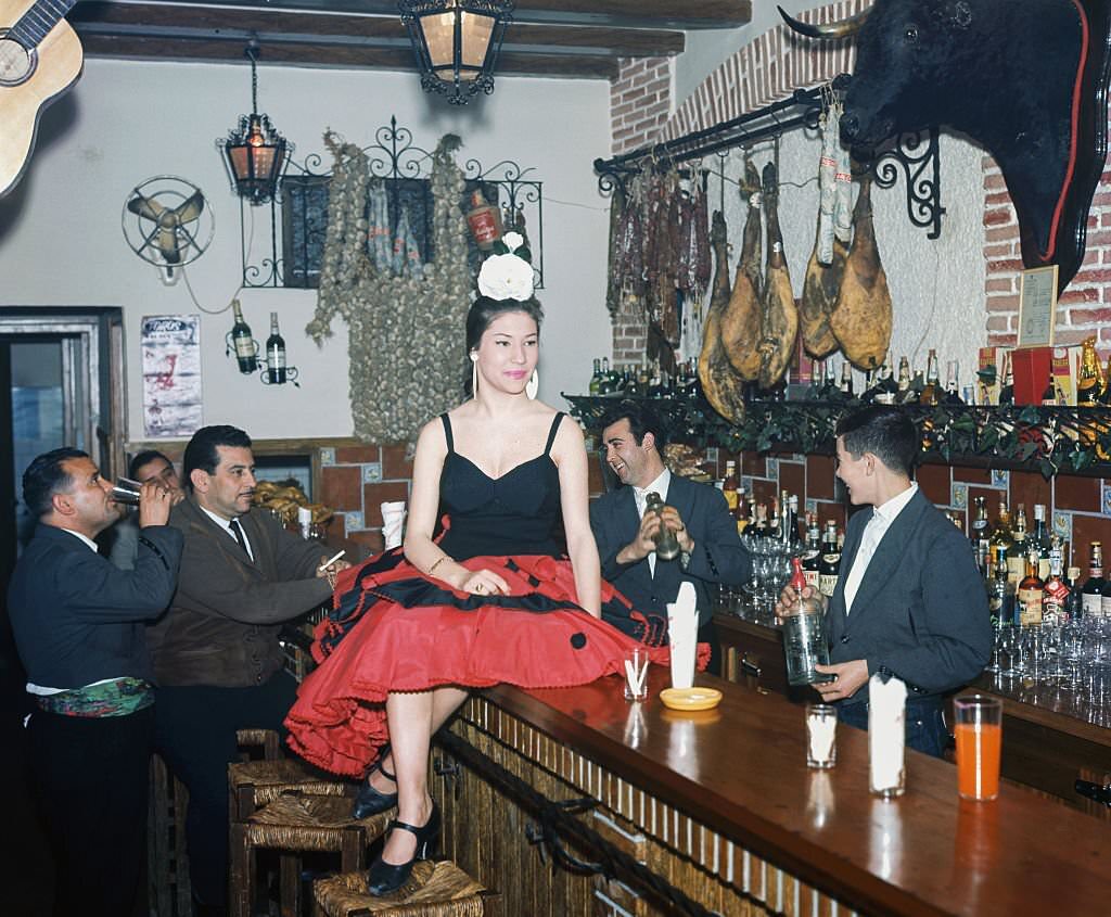 #38 A club with flamenco show, 1964, Granada, Andalusia, Spain.