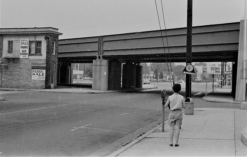 #9 Looking north from the RR overpass, Hicksville, New York, 1967