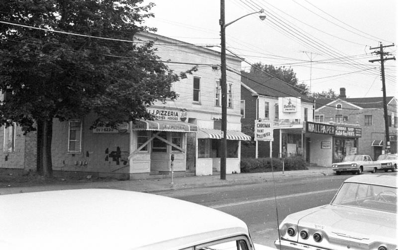 #25 West side of Broadway, to the right is Dwyer’s Inn, Hicksville, New York, 1967
