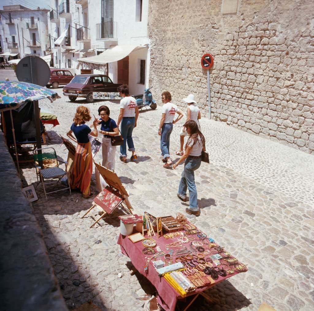 #14 Shopping at a hippie market in the city of Ibiza, Ibiza 1976.