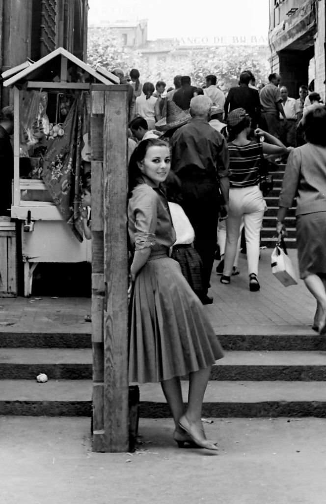 #98 Italian actress Giovanna Ralli tourist in Madrid, Spain, 1966.