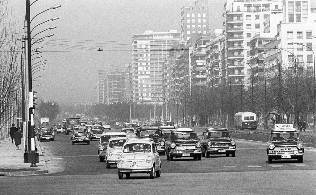 #34 The “Paseo De La Castellana” of Madrid in 1965.