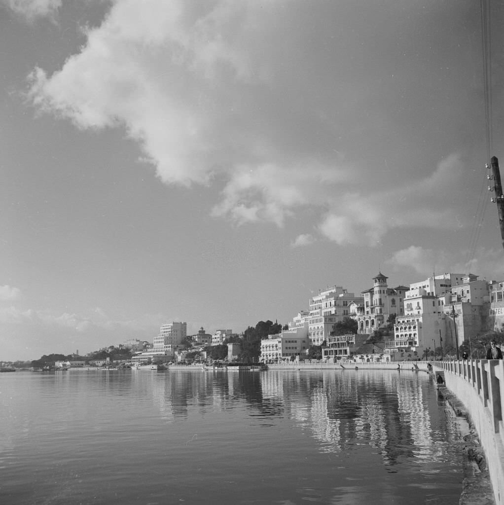 #104 The bay with the big hotels, December 1956.