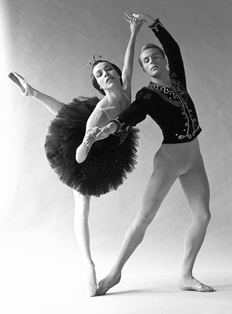 #47 Maria Tallchief and Erik Bruhn in “Black Swan” photographed at Jacob’s Pillow in 1961.