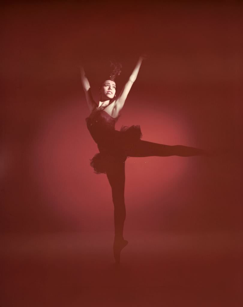 #90 Maria Tallchief in ‘Firebird’ ballet by George Balanchine for the New York City Ballet, 1950.
