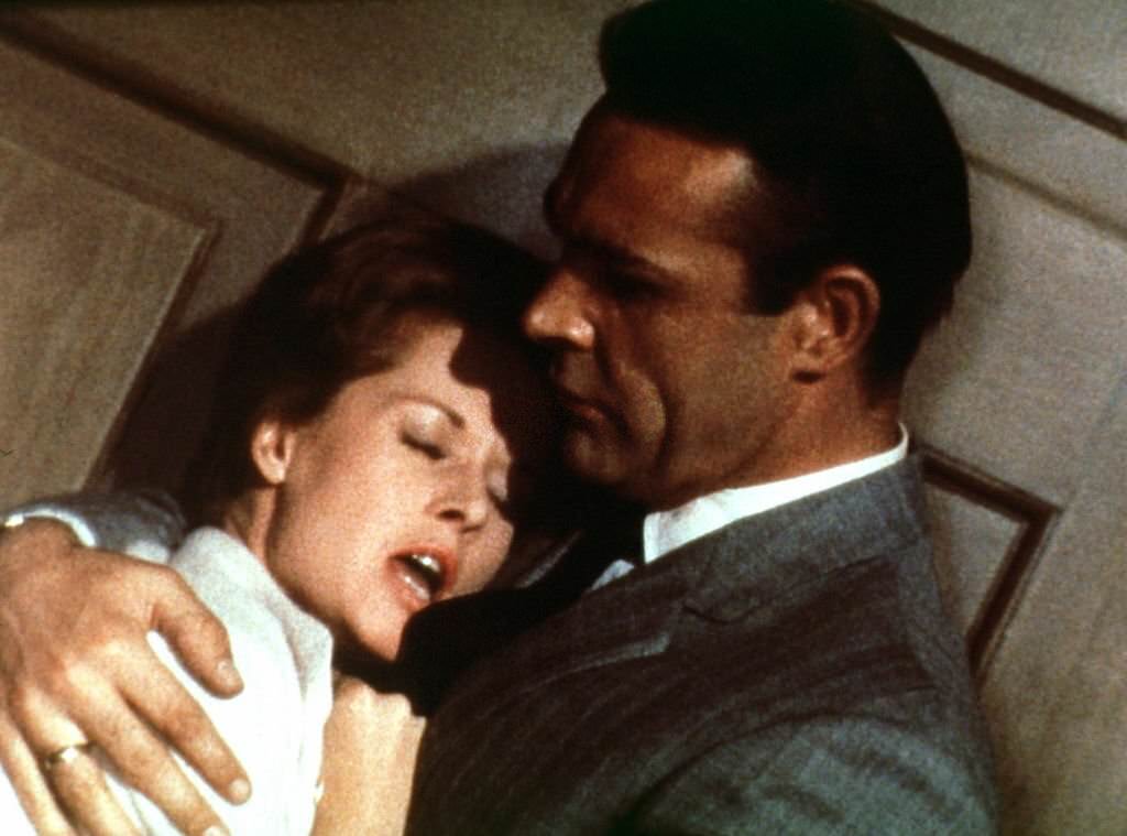 Alfred Hitchcock, Tippi Harden, Sean Connery in ‘Marnie’, 1964