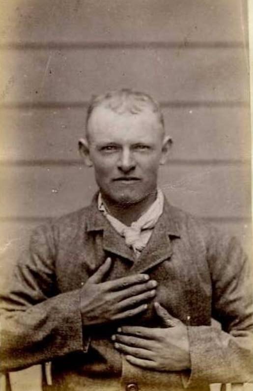 #28 Edward Hughes (b. 1868, Tasmania). Charged with housebreaking and sentenced to 3 years on October 5, 1885 (Dunedin), 1888