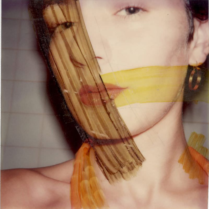 #21 Maripol Selfie (painted Polaroid)