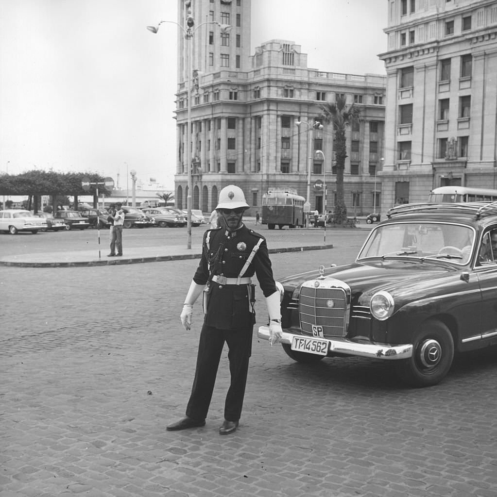 #14 A policeman on duty in Santa Cruz at Tenerife, in the Canary Islands, 1962