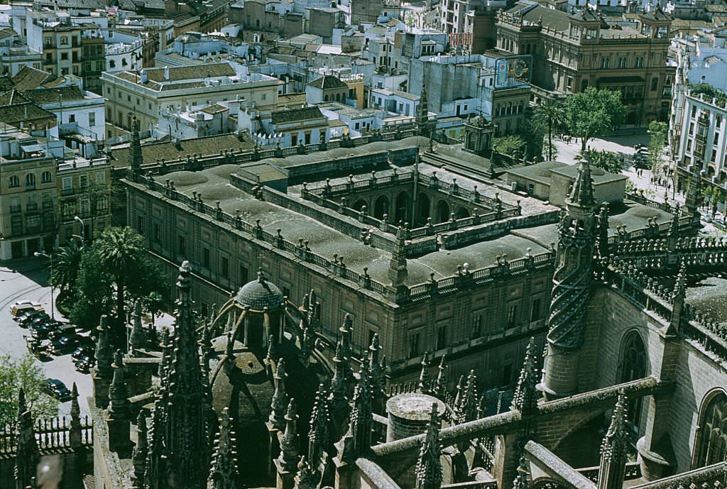 #13 A high angle view of the General Archive of the Indies (Archivo General de Indias), Seville, Spain, 1960.