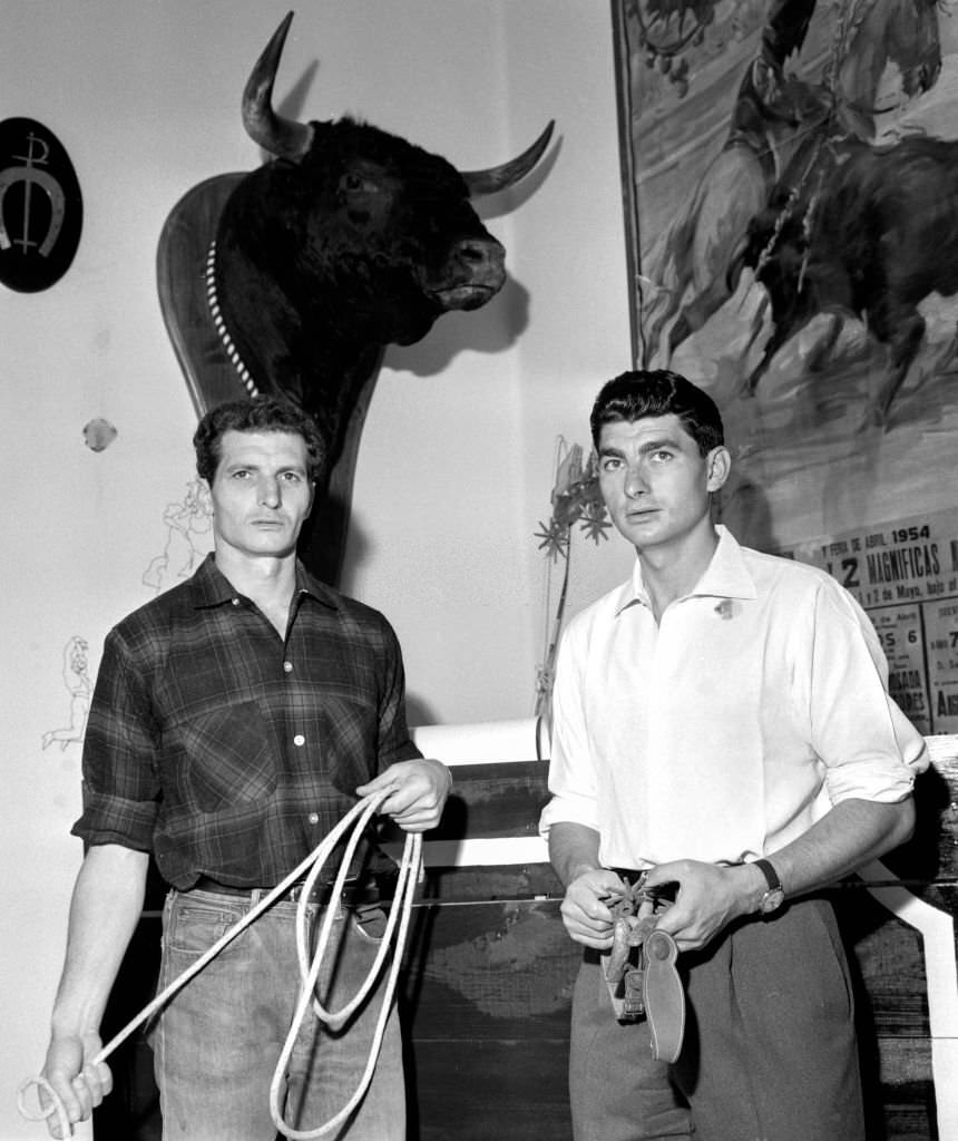 #26 The Spanish brothers bullfighters Rafael (L) and Angel Peralta, 1960, Sevilla, Spain.