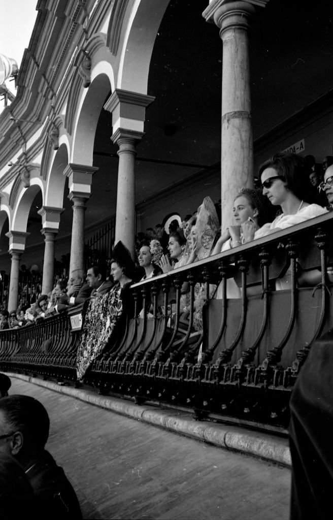 #6 Jacqueline Kennedy Onassis and Cayetana Fitz-james Stuart at the Bulls to attend a bullfight during Seville’s celebration of the April Fair
