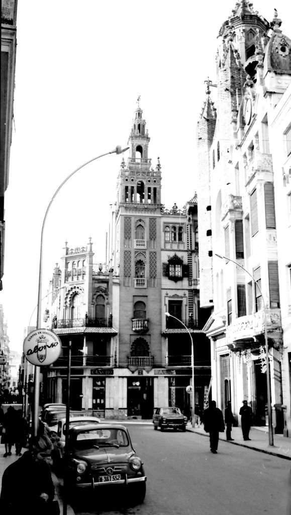 #9 La Giralda is an Andalusian regionalist style building in the city of Badajoz, in the Plaza de la Soledad , in the Old Town, next to the homonymous church, where is located the patron saint of Badajoz, Extremadura, 1964. It is an almost exact scale replica of the popular Giralda in Seville, Spain.