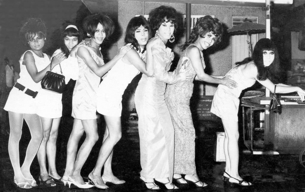 #113 A group of transvestites on Bugis Street, 1960s