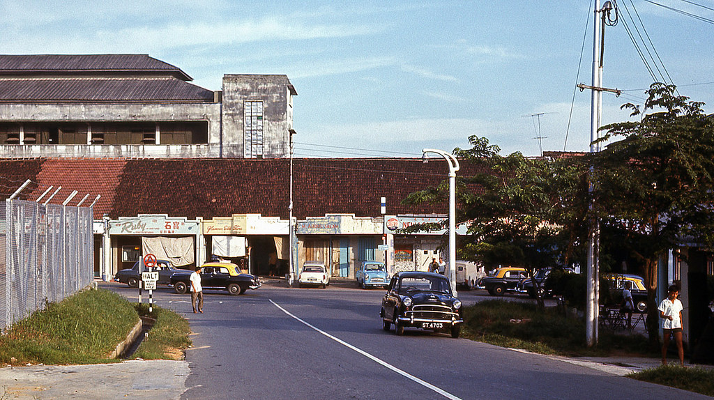 #134 A corner of Nee Soon (now Yishun) area, where many bars of Singapore are concentrated, 1966.