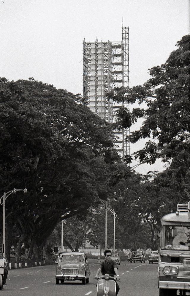 #186 The ‘chopsticks’ civilian war memorial being constructed, 1960s