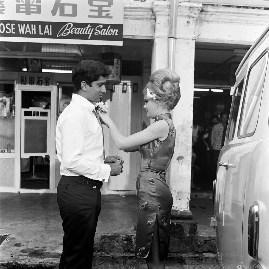 #7 A new-look Hayley Mills in Chinese Make-up and a cheongsam on location in Singapore, for her new film ‘Pretty Polly’, 1967