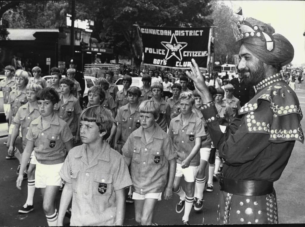 #11 Mr. Rajinder Singh from Singapore, who watched the march at Elizabeth Street today, 1973