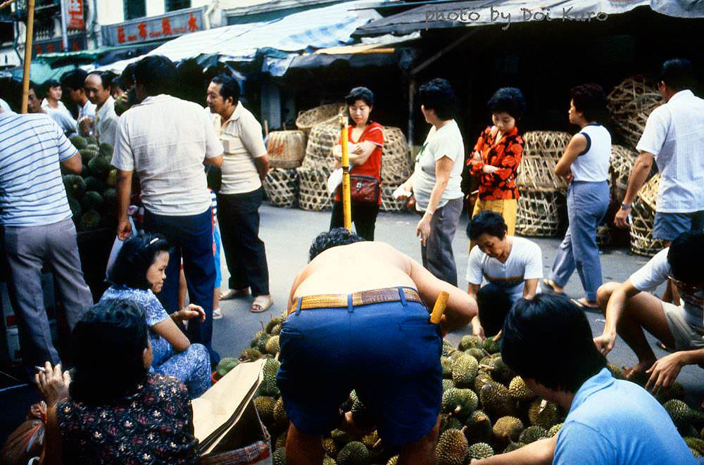 #85 Durian vendor, 1984