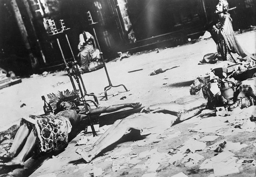 #113 Spanish Civil War Church devastated by Republicans after the outbreak of the Civil War – around July 20, 1936
