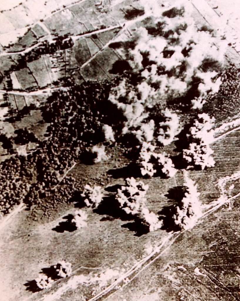 #168 Aerial attack on republican positions, during the Spanish Civil War.