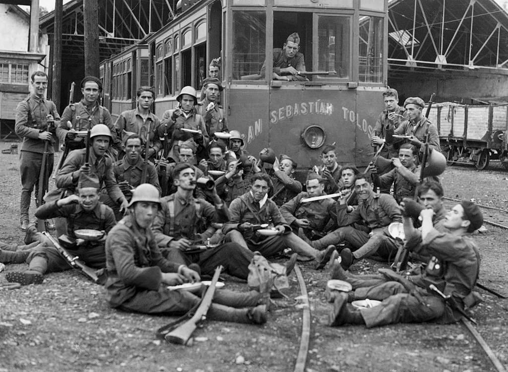 #3 Nationalist Troops occupying a Train Station in San Sebastian, 1936
