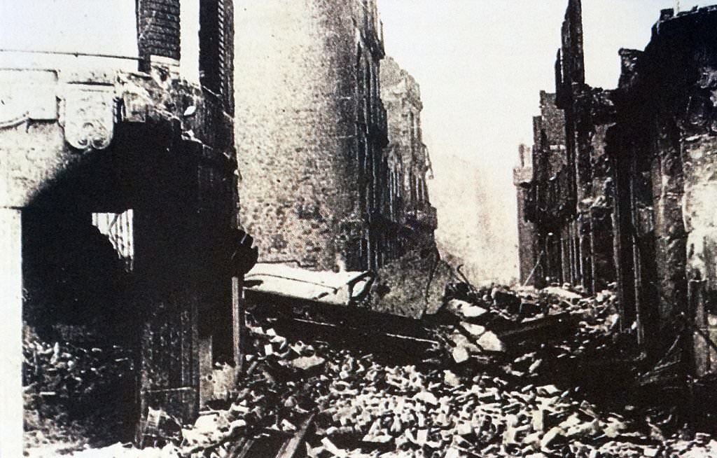 #43 Air raid attack on the Basque town of Guernica, Spain.