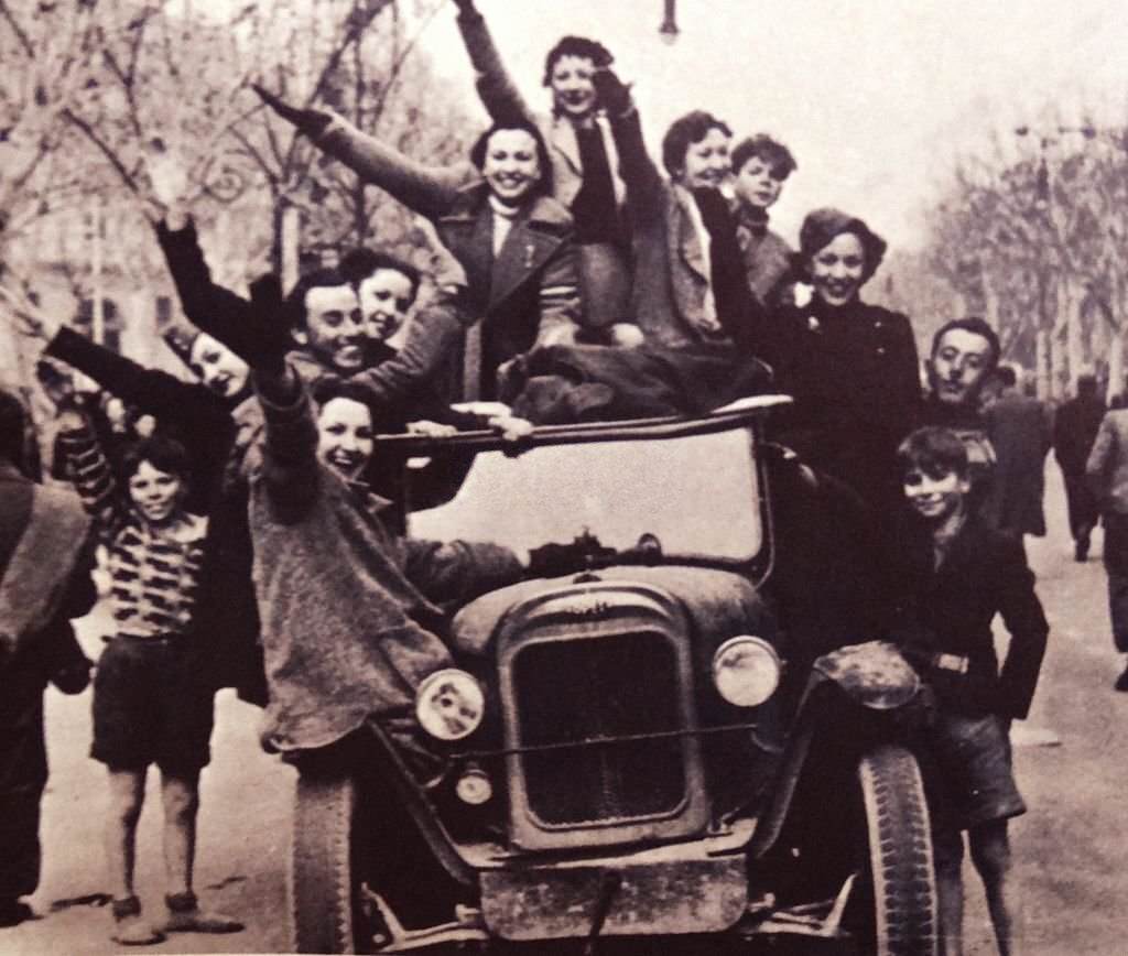 #50 Nationalists celebrate victory in Barcelona, January 27, 1939
