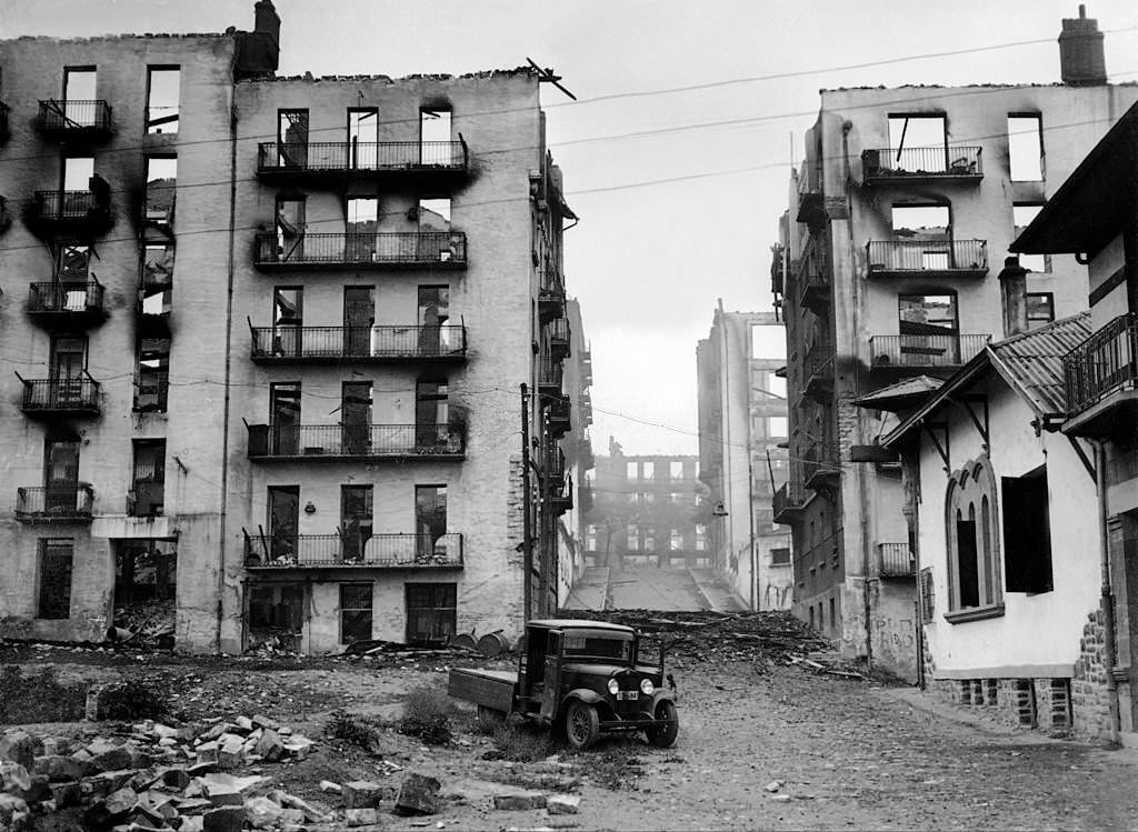 #98 The Basque City of Irun in Ruins after a Bombing in 1936