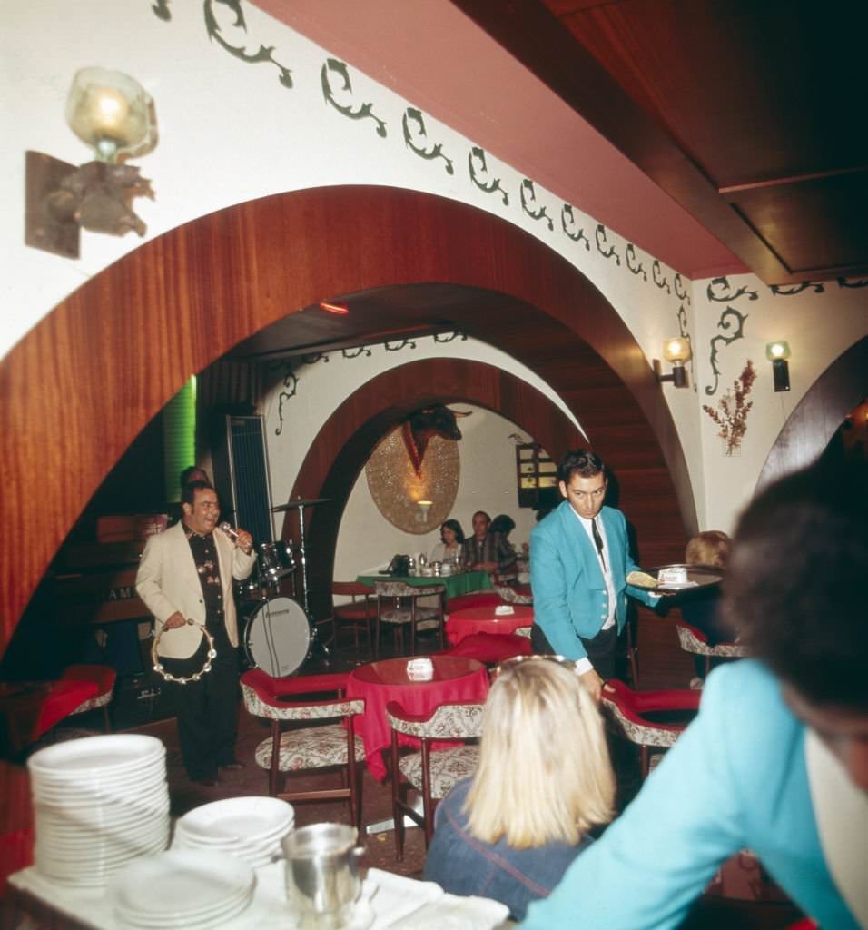 #22 Evening entertainment in a bar on the island of Tenerife, Canary Islands 1975.