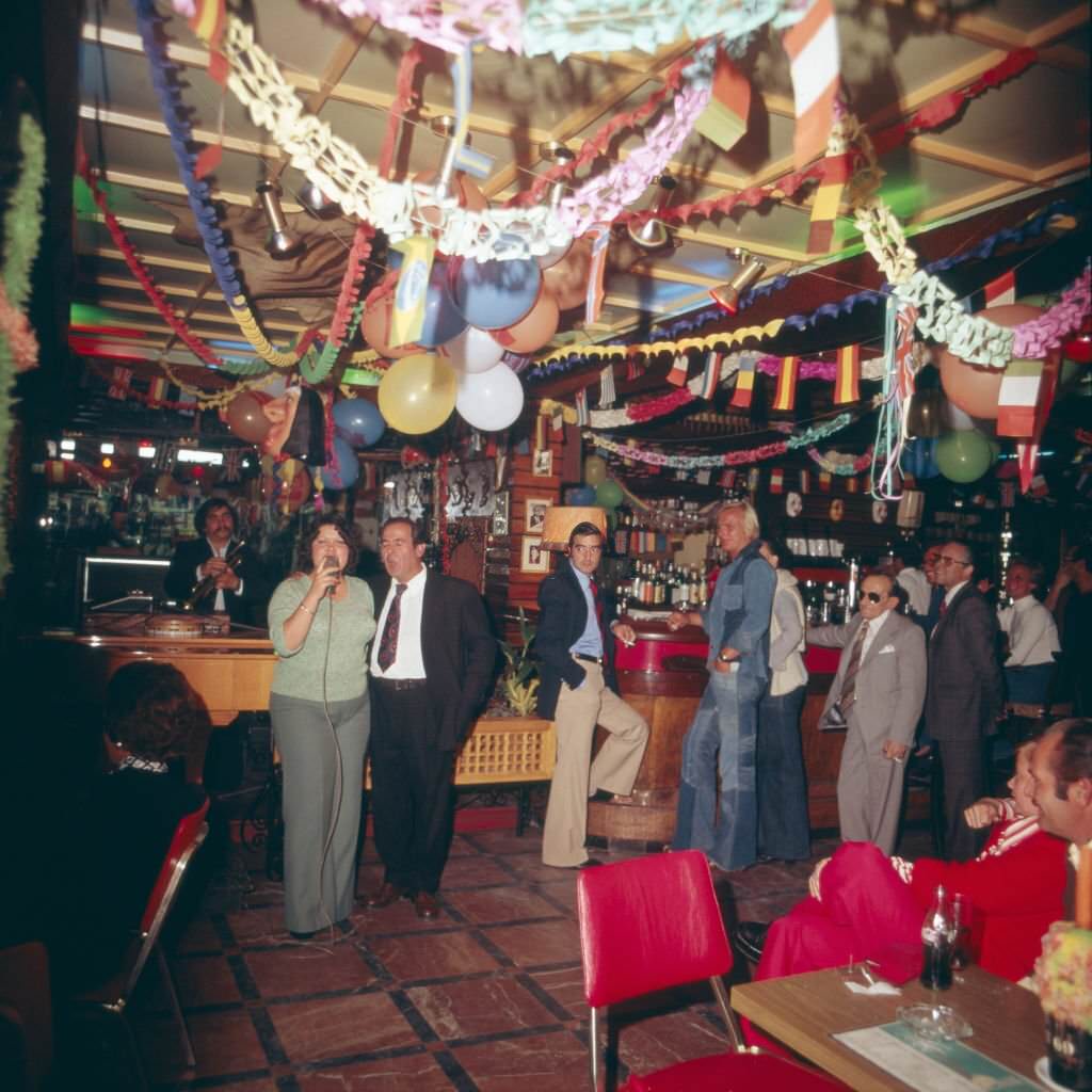 #23 Evening entertainment in a bar on the island of Tenerife, Canary Islands 1975.