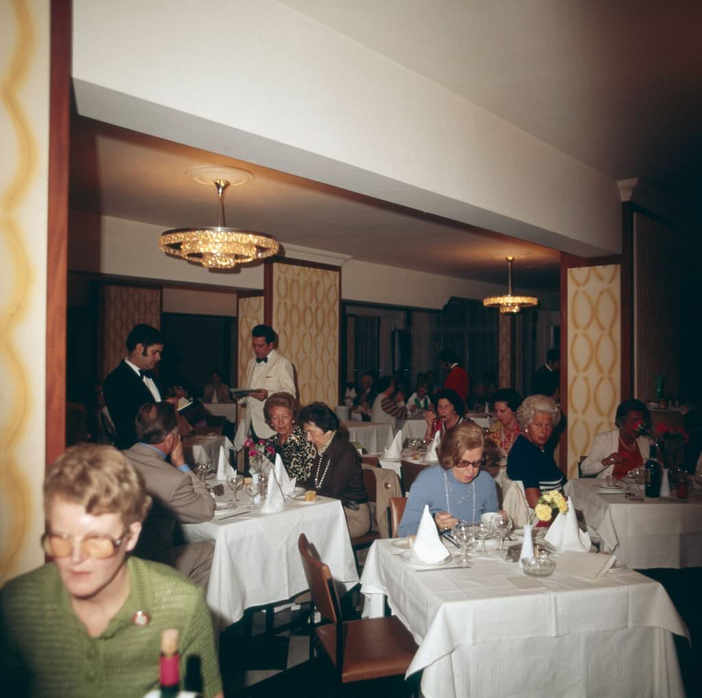 #24 Dinner in a restaurant on the island of Tenerife, Canary Islands 1975.