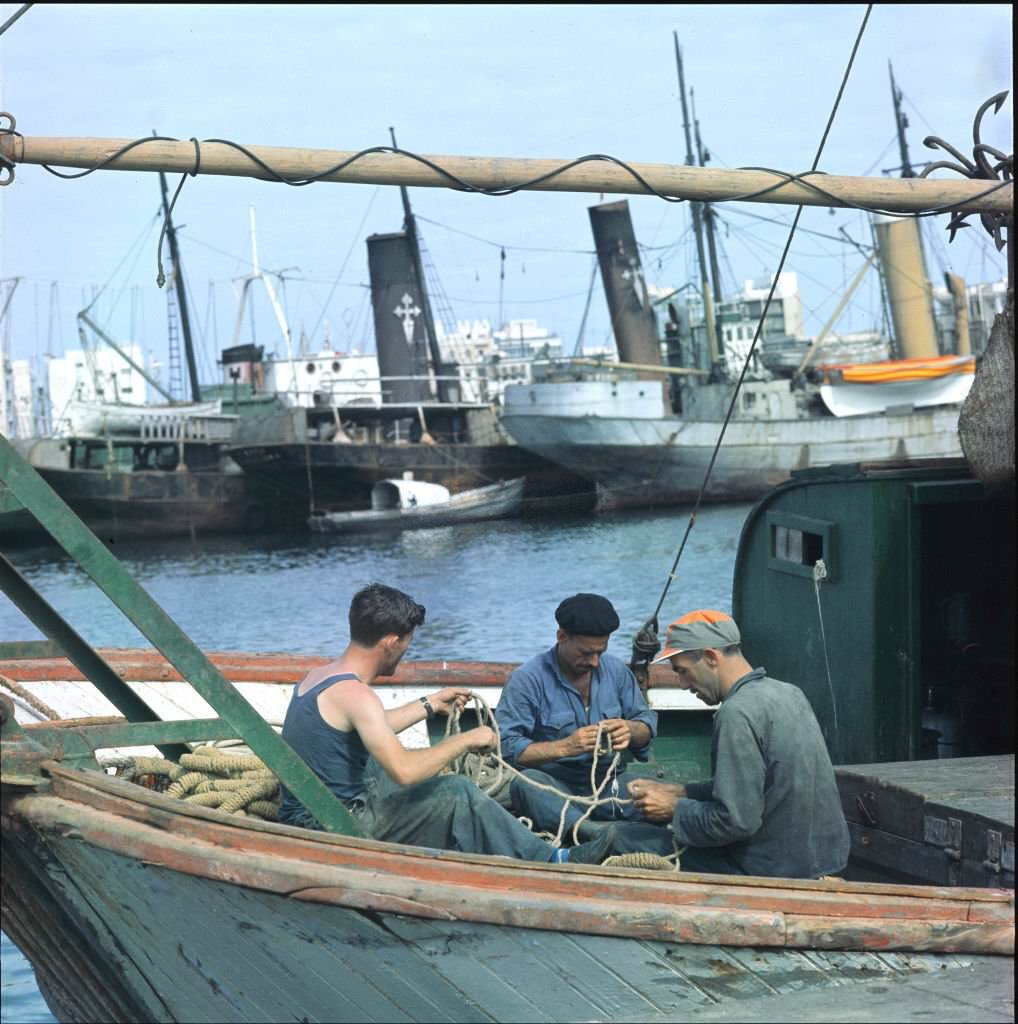 #29 Sailors mending ropes, Tenerifa 1970
