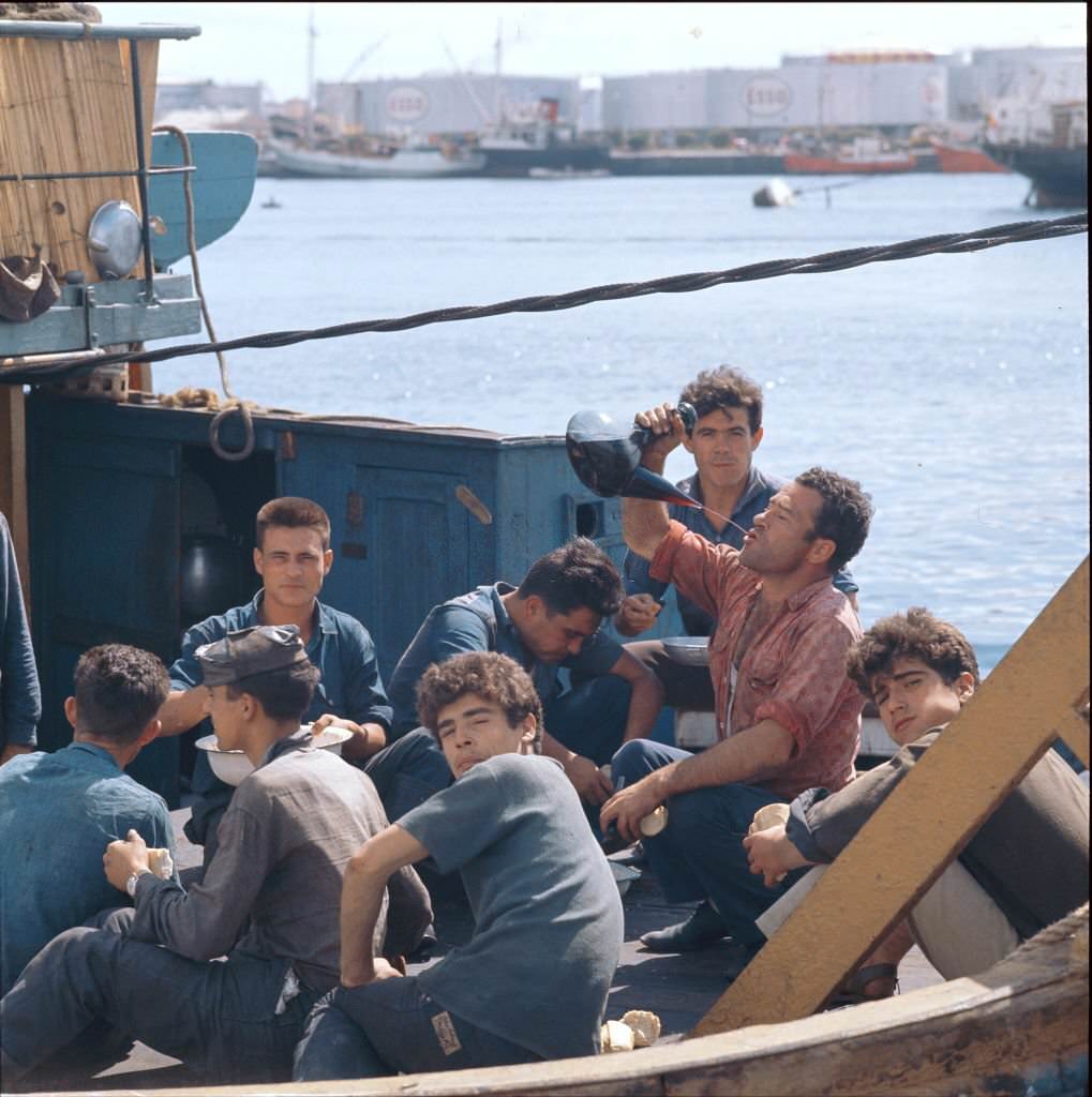 #40 Dock worker having a break, port of Tenerife in 1970