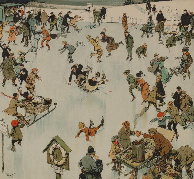 #13 Ice Skating Scene, from “Humours of London”