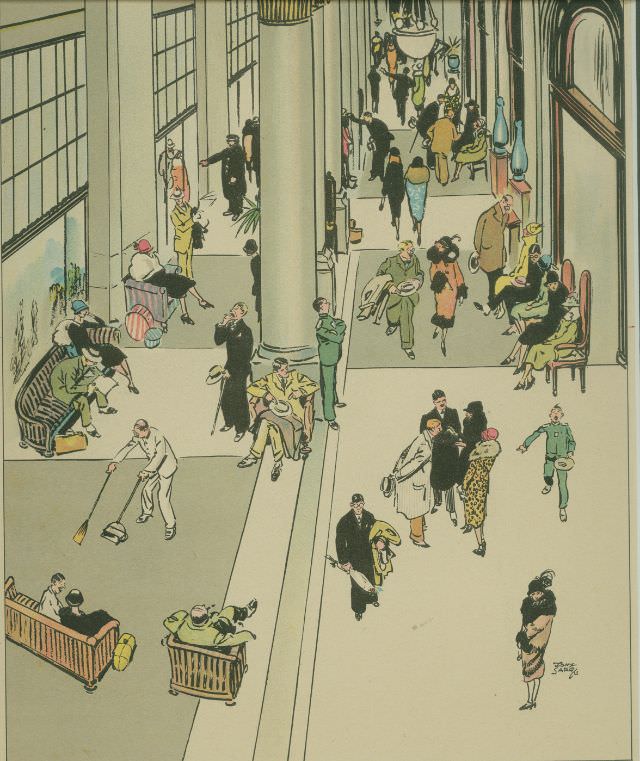 #18 Peacock Alley in the Waldorf Astoria, from “Tony Sarg’s New York”
