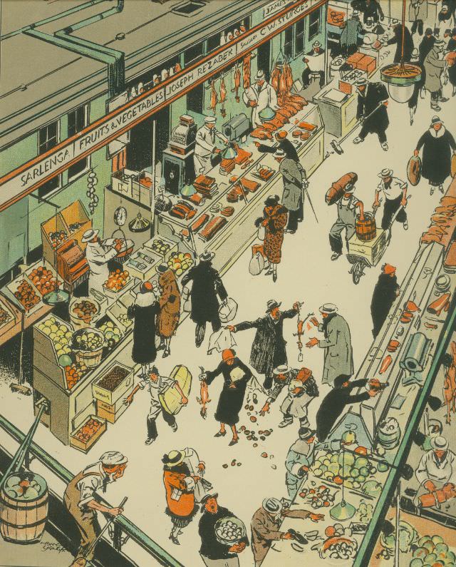 #22 Washington Market, from “Tony Sarg’s New York”