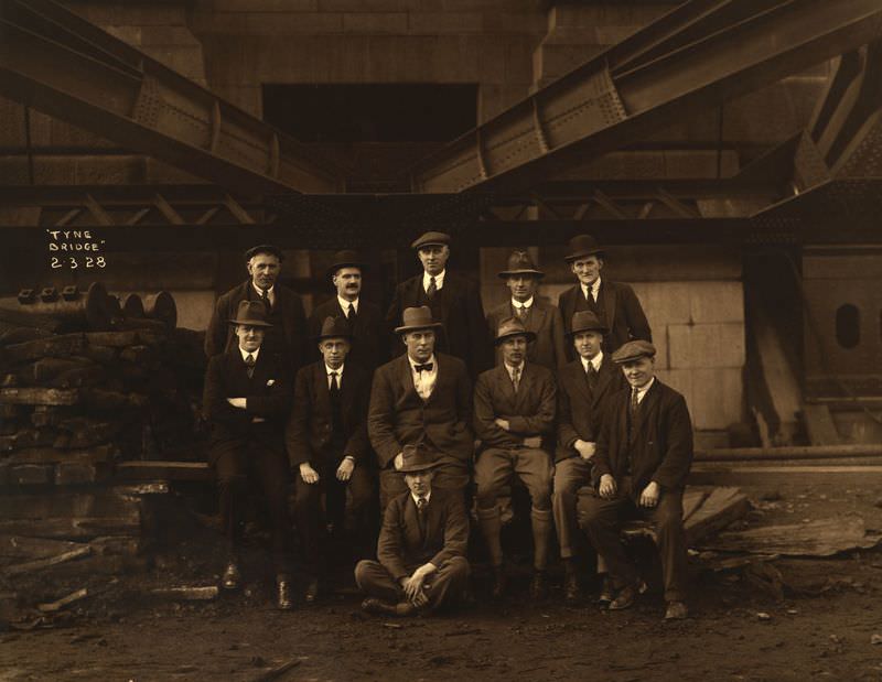 #13 Construction staff of the Tyne bridge, employed by Dorman Long & Co. Ltd, March 2, 1928