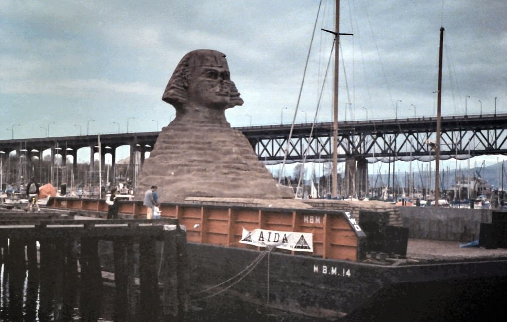 #150 False Creek Barge Sphinx after Expo 86, Vancouver, 1989