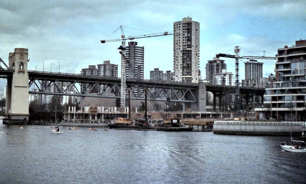 #151 Condo Construction with Burrard Street Bridge, Vancouver, 1989.