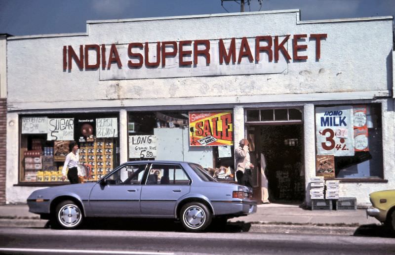 #48 India Super Market grocery store on Main Street, Vancouver, 1984