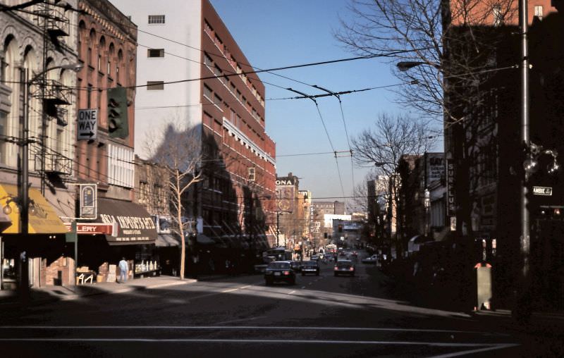 #50 Looking east on Hastings Street at Cambie in downtown Vancouver, 1986
