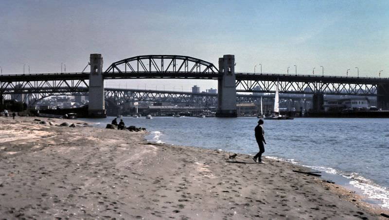 #51 Sunset Beach and Burrard Street Bridge over False Creek in Vancouver, 1986