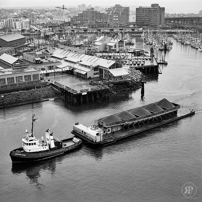 #41 Captain Cook Tug Passes Granville Island, Vancouver, 1985